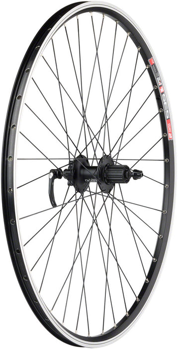 Quality Wheels TK535/Deore Rear Wheel - 700, QR x 135mm, 6-Bolt Disc, Rim Brake, HG 10, Black, Clincher, 36H