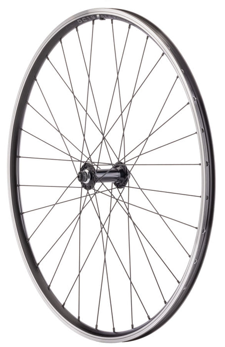 Quality Wheels Value Double Wall Series Front Wheel - 26", QR x 100mm, Rim Brake, Black, Clincher, 32H