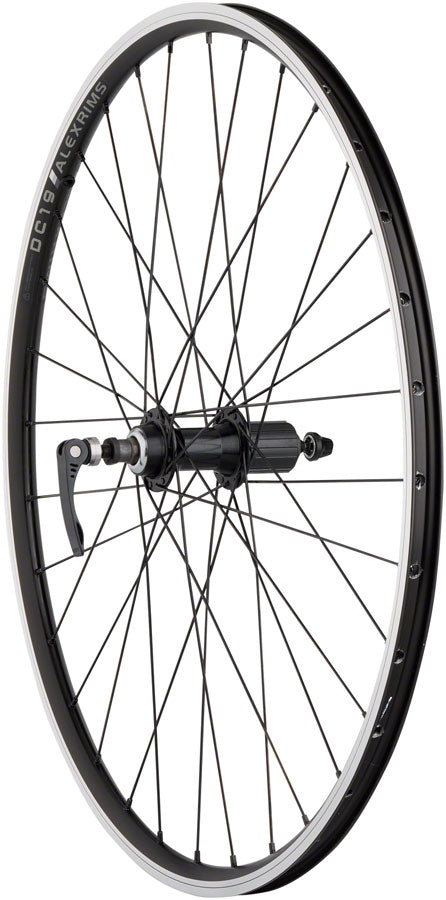 Quality Wheels Value Double Wall Series Rear Wheel - 26", QR x 135mm, Rim Brake, HG 10, Black, Clincher, 32H