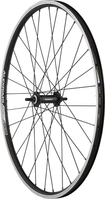 Quality Wheels Value Double Wall Series Front Wheel - 26", 9x1 Threaded x 100mm, Rim Brake, Black, Clincher, 32H