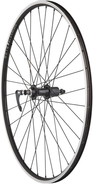 Quality Wheels Value Double Wall Series Rear Wheel - 700, QR x 135mm, Rim Brake, HG 10, Black, Clincher, 32H