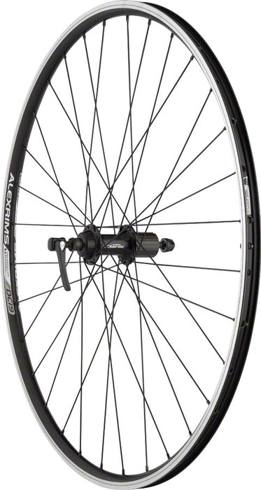 Quality Wheels Value Double Wall Series Rear Wheel - 700, QR x 130mm, Rim Brake, HG 10, Black, Clincher, 32H