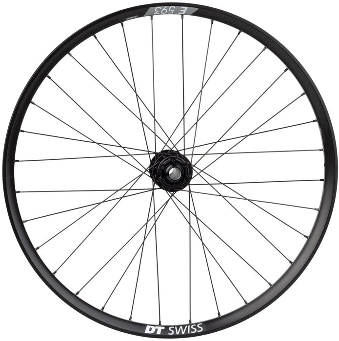 Quality Wheels Bear Pawls / DT Swiss E593 Front Wheel - 26", 20 x 110mm, 6-Bolt, Black, 32H