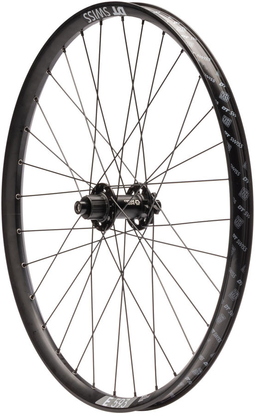 Quality Wheels Bear Pawls / DT Swiss E593 Rear Wheel - 26", 10 x 135mm Bolt-On, 6-Bolt, 13T Single-Speed, Black, 32H