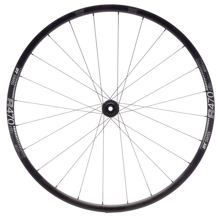 Quality Wheels DT 350/DT R470db Front Wheel - 700, 12 x 100mm, Center-Lock, Black, 24H