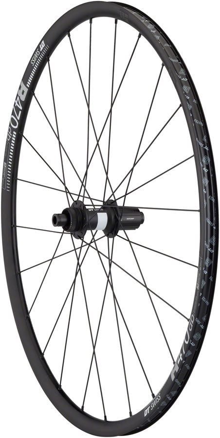 Quality Wheels DT 350/DT R470db Rear Wheel - 700, 12 x 142mm, Center-Lock, HG 11 MTN Road, Black, 24H