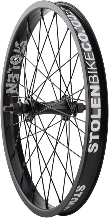 Stolen Rampage Front Wheel - 18", 3/8" x 100mm, Rim Brake, Black, Clincher
