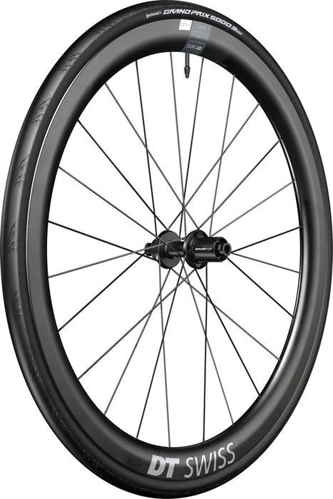 DT Swiss ERC 1400 DiCut 45 Rear Wheel - 700, 12 x 142mm, Center-Lock, HG11 Road/XDR, Ratchet EXP 36, Black, WTS w/GP5000 STR Tire