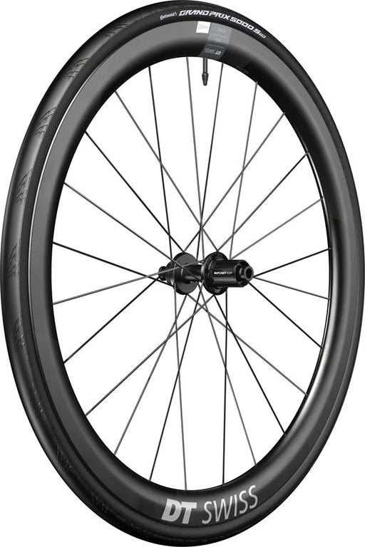 DT Swiss ERC 1400 DiCut 45 Rear Wheel - 700, 12 x 142mm, Center-Lock, HG11 Road/XDR, Ratchet EXP 36, Black, WTS w/GP5000 STR Tire