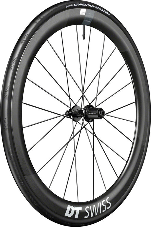 DT Swiss ARC 1400 DiCut 50 Rear Wheel - 700, 12 x 142mm, Center-Lock, HG11 Road/XDR, Ratchet EXP 36, Black, WTS w/Grand Prix 5000 STR Tire