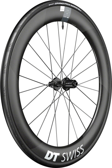 DT Swiss ARC 1400 DiCut 62 Rear Wheel - 700, 12 x 142mm, Center-Lock, HG11 Road/XDR, Ratchet EXP 36, Black, WTS w/Grand Prix 5000 STR Tire