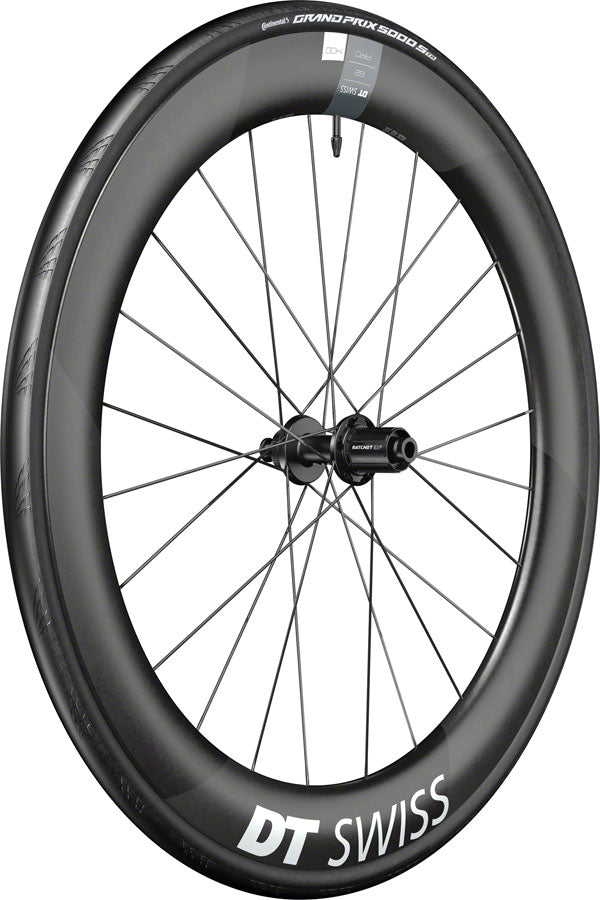 DT Swiss ARC 1400 DiCut 62 Rear Wheel - 700, 12 x 142mm, Center-Lock, HG11 Road/XDR, Ratchet EXP 36, Black, WTS w/Grand Prix 5000 STR Tire