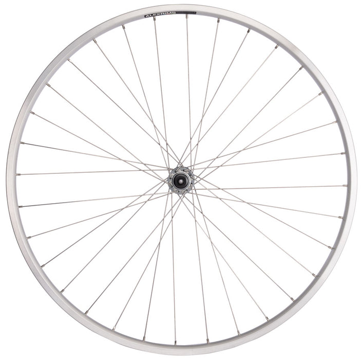 Quality Wheels Value Double Wall Series Front Wheel - 700, QR x 100mm, Rim Brake, Silver, Clincher, 32H