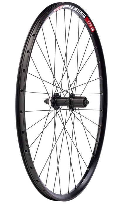 Quality Wheels Deore M610/DT 533d Rear Wheel - 27.5", QR x 135mm, Center-Lock, HG 10, Black, 32H