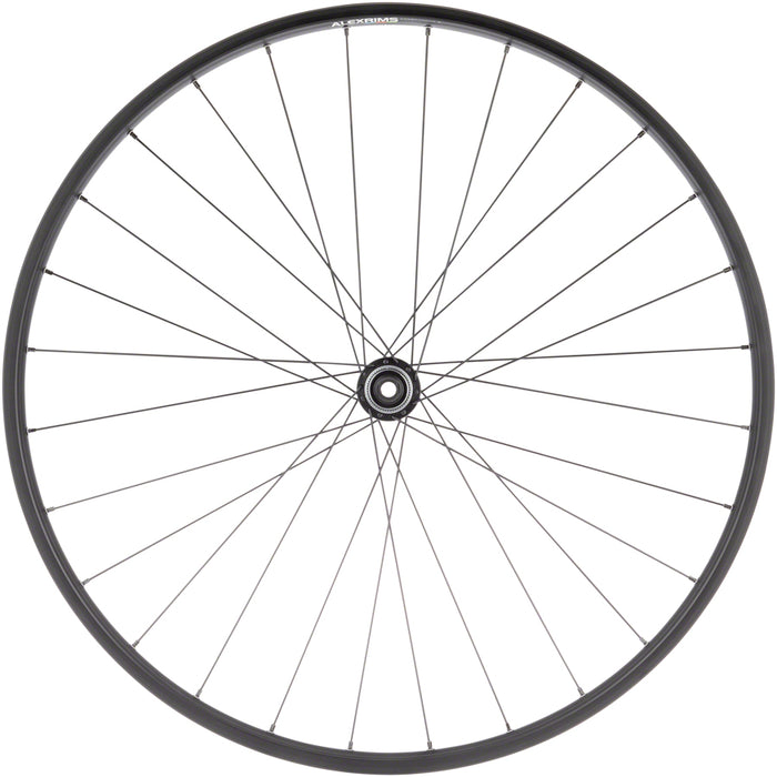 Quality Wheels Value Double Wall Series Disc Front Wheel - 700, 12 x 100mm, Center-Lock, Black, 28H