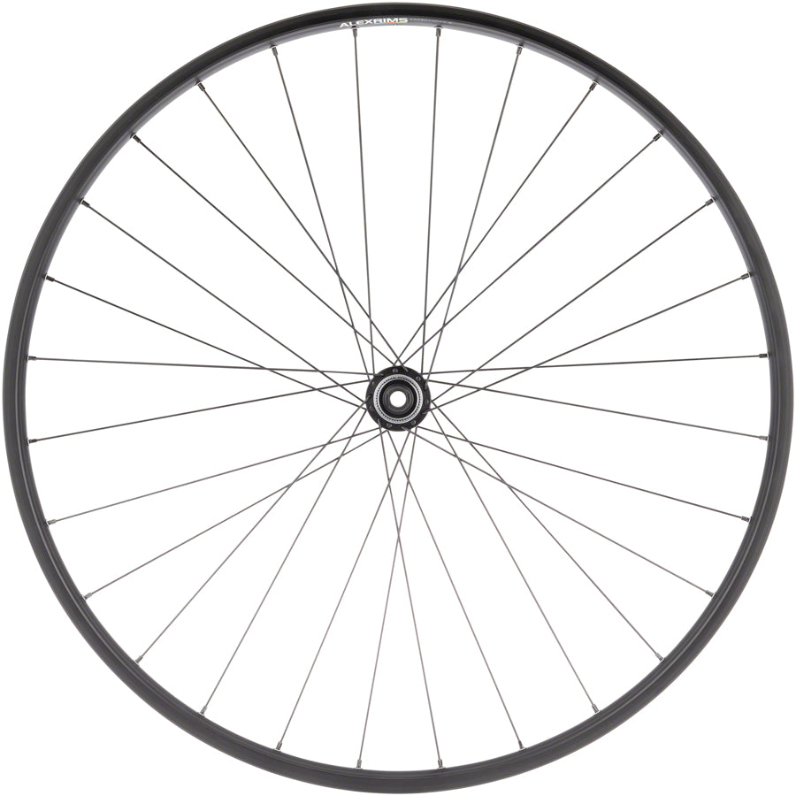 Quality Wheels Value Double Wall Series Disc Front Wheel - 700, 12 x 100mm, Center-Lock, Black, 28H