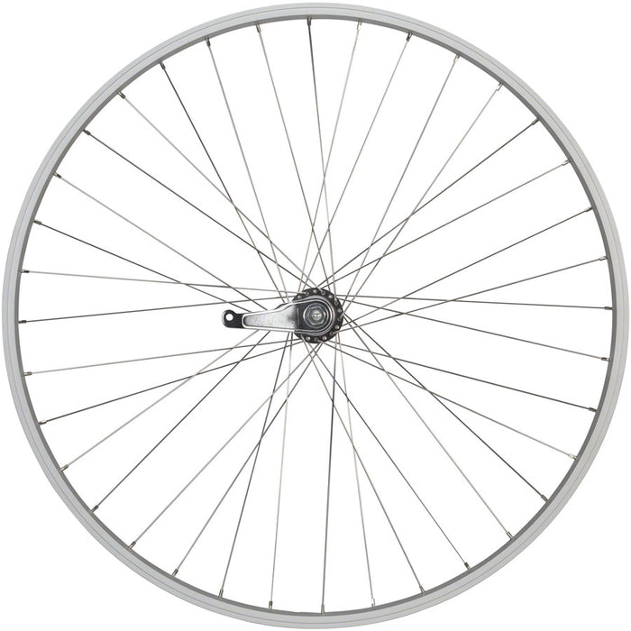 Quality Wheels Value Single Wall Series Coaster Brake Rear Wheel - 700c, 3/8" x 124mm, Coaster Brake, 3 Prong Cog, Silver, 36H
