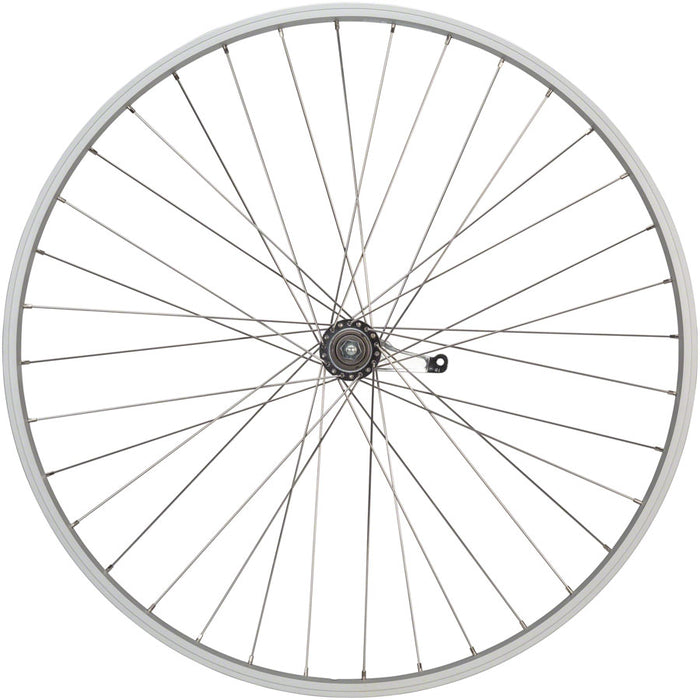 Quality Wheels Value Single Wall Series Coaster Brake Rear Wheel - 700c, 3/8" x 124mm, Coaster Brake, 3 Prong Cog, Silver, 36H