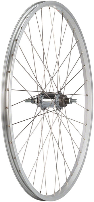 Quality Wheels Value Single Wall Series Coaster Brake Rear Wheel - 26", 3/8" x 124mm, Coaster Brake, 3 Prong Cog, Silver, 36H