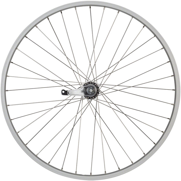 Quality Wheels Value Single Wall Series Coaster Brake Rear Wheel - 26", 3/8" x 124mm, Coaster Brake, 3 Prong Cog, Silver, 36H