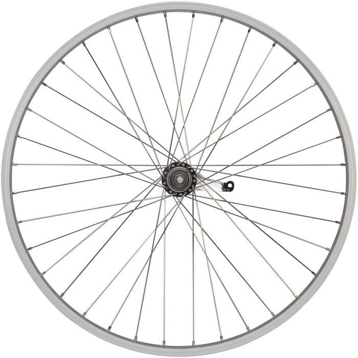 Quality Wheels Value Single Wall Series Coaster Brake Rear Wheel - 26", 3/8" x 124mm, Coaster Brake, 3 Prong Cog, Silver, 36H