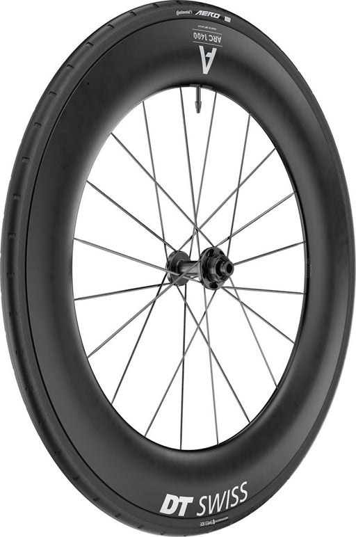 DT Swiss ARC 1400 DiCut 85 Front Wheel - 700, 12 x 100mm, Center-Lock, Black, WTS w/Aero 111 Tire