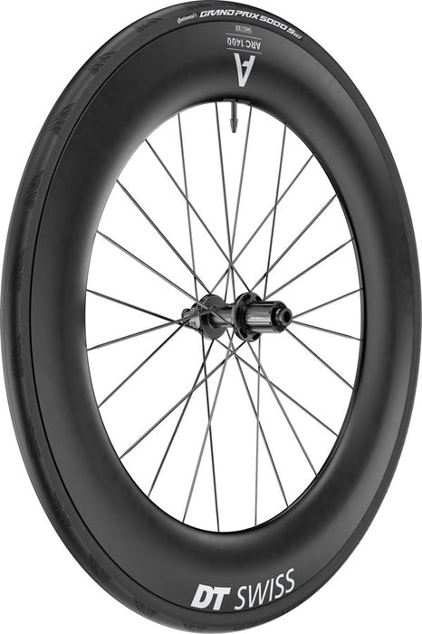 DT Swiss ARC 1400 DiCut 85 Rear Wheel - 700, 12 x 142mm, Center-Lock, HG11 Road/XDR, Ratchet EXP 36, Black, WTS w/GP5000 STR Tire