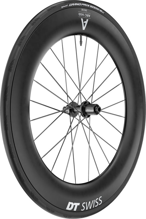 DT Swiss ARC 1400 DiCut 85 Rear Wheel - 700, 12 x 142mm, Center-Lock, HG11 Road/XDR, Ratchet EXP 36, Black, WTS w/GP5000 STR Tire