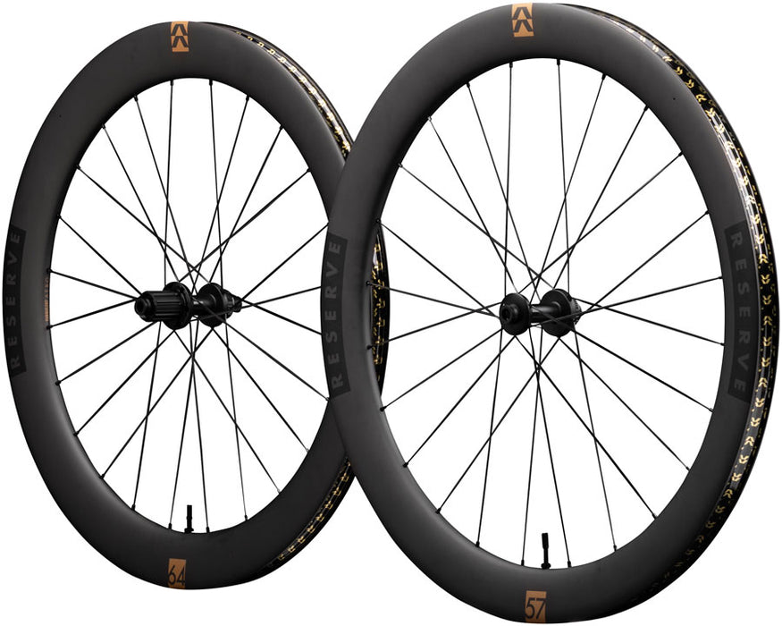 Reserve Wheels Reserve 57/64 Turbulent Aero Wheelset - 700, 12 x 100/12 x 142, Center-Lock, XDR/HG11, Carbon, DT180