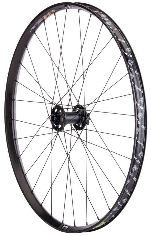 Quality Wheels DT 370 / WTB KOM Trail i30 Front Wheel - 27.5", 15 x 110mm, 6-Bolt, Black, 32H