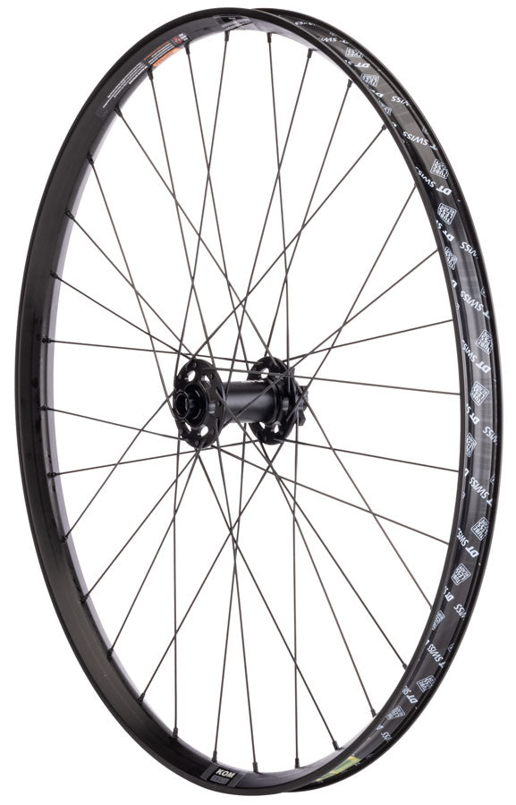 Quality Wheels DT 370 / WTB KOM Trail i30 Front Wheel - 27.5", 15 x 110mm, 6-Bolt, Black, 32H