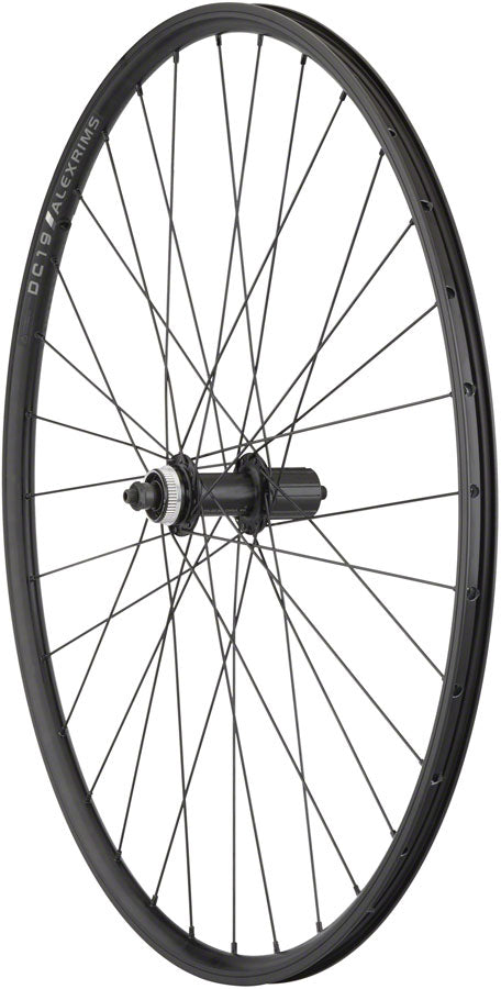 Quality Wheels Value Double Wall Series Rim+Disc Rear Wheel - 700, QR  x 135mm, Center-Lock, HG10, Black, Clincher, 32H