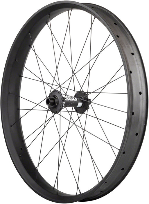 Quality Wheels Alex CF-1 Carbon DT Swiss 350 Disc Front Wheel - 26" Fat, 15 x 150mm, 6-Bolt, Black, 32H