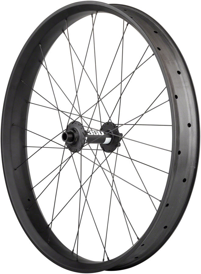 Quality Wheels Alex CF-1 Carbon DT Swiss 350 Disc Front Wheel - 26" Fat, 15 x 150mm, 6-Bolt, Black, 32H