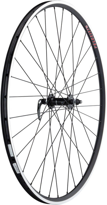 Quality Wheels 105/Velocity A23 Front Wheel - 700, QR x 100mm, Rim Brake, Black, Tubeless-Ready Clincher, 32H