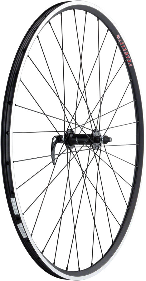 Quality Wheels 105/Velocity A23 Front Wheel - 700, QR x 100mm, Rim Brake, Black, Tubeless-Ready Clincher, 32H