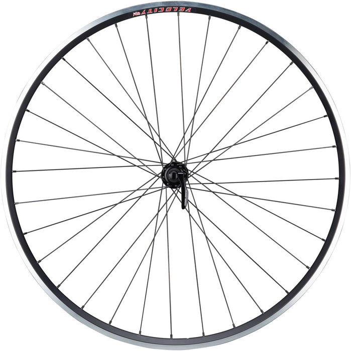 Quality Wheels 105/Velocity A23 Front Wheel - 700, QR x 100mm, Rim Brake, Black, Tubeless-Ready Clincher, 32H