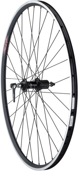 Quality Wheels 105/Velocity A23 Rear Wheel - 700, QR x 130mm, Rim Brake, HG 11 Road, Black, Tubeless-Ready Clincher, 32H