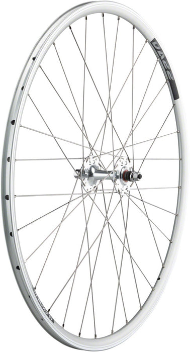 Quality Wheels Value Double Wall Series Track Front Wheel - 700, 9x1 Threaded x 100mm, Rim Brake, Silver, Clincher, Cartridge, 32H