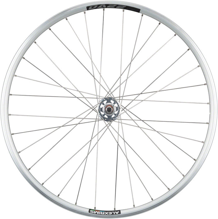 Quality Wheels Value Double Wall Series Track Front Wheel - 700, 9x1 Threaded x 100mm, Rim Brake, Silver, Clincher, Cartridge, 32H