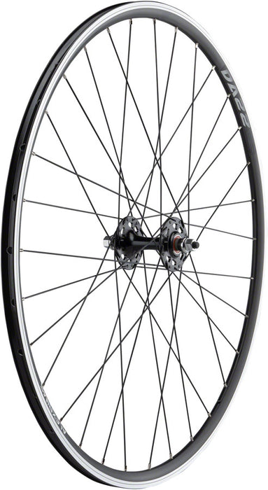 Quality Wheels Value Double Wall Series Track Front Wheel - 700, 9x1 Threaded x 100mm, Rim Brake, Black, Clincher, 32H