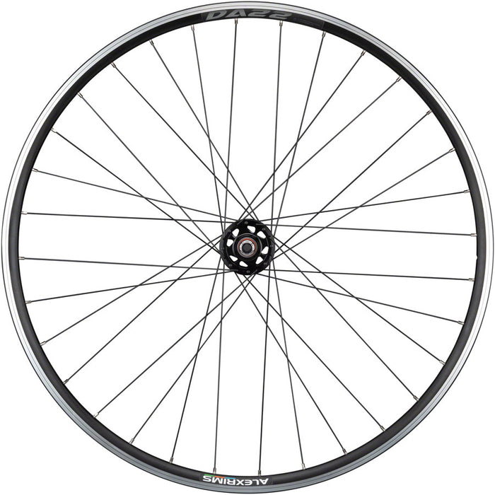 Quality Wheels Value Double Wall Series Track Front Wheel - 700, 9x1 Threaded x 100mm, Rim Brake, Black, Clincher, 32H