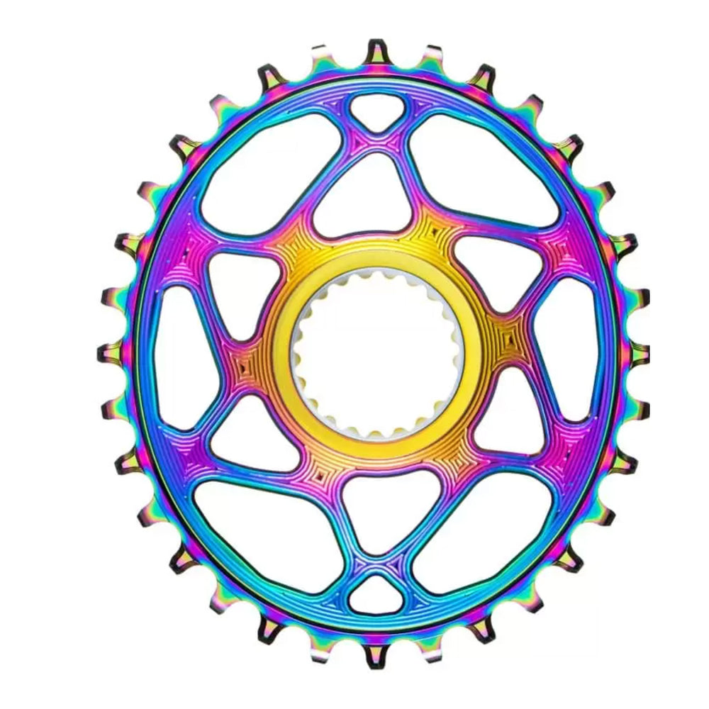 absoluteBLACK Compatible with Shimano Direct Mount Oval Chainring, 32T - PVD Rainbow