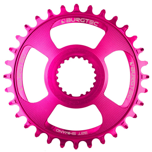 Burgtec Shimano Direct Mount Thick Thin Chainring, 28T, Pink