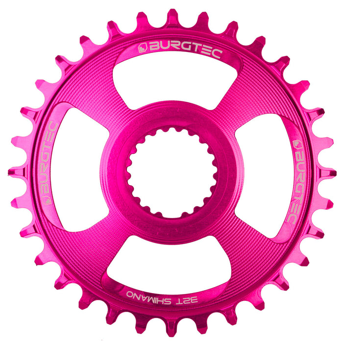 Burgtec Shimano Direct Mount Thick Thin Chainring, 28T, Pink
