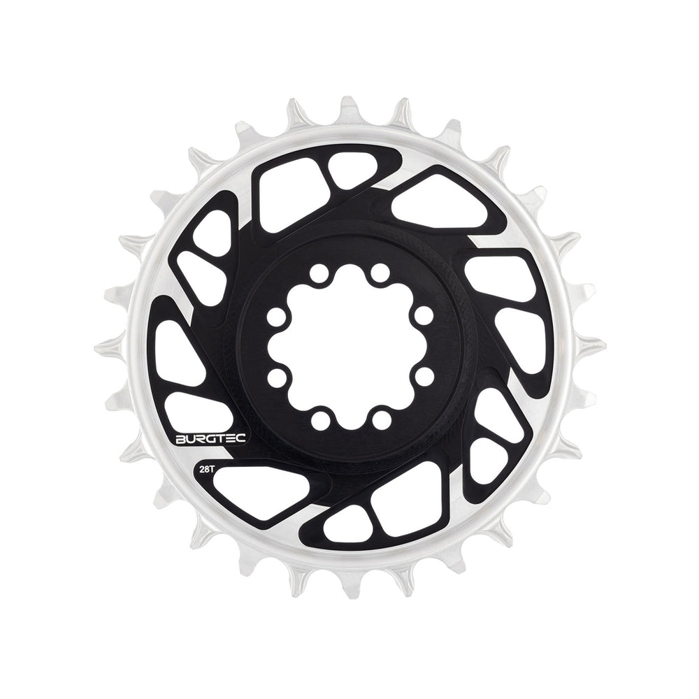 Burgtec 3mm Offset Thick Thin Chainring SRAM 8-Bolt, 28T, Blk