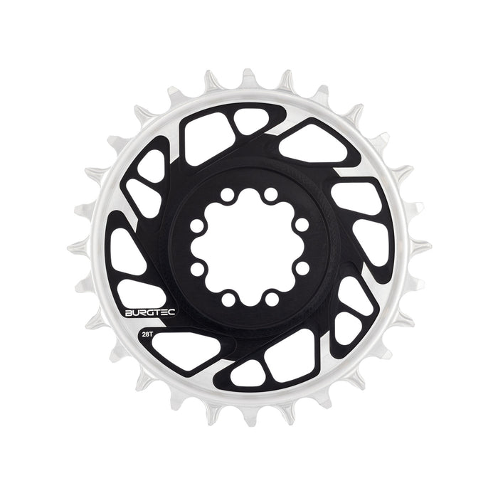 Burgtec 3mm Offset Thick Thin Chainring SRAM 8-Bolt, 28T, Blk