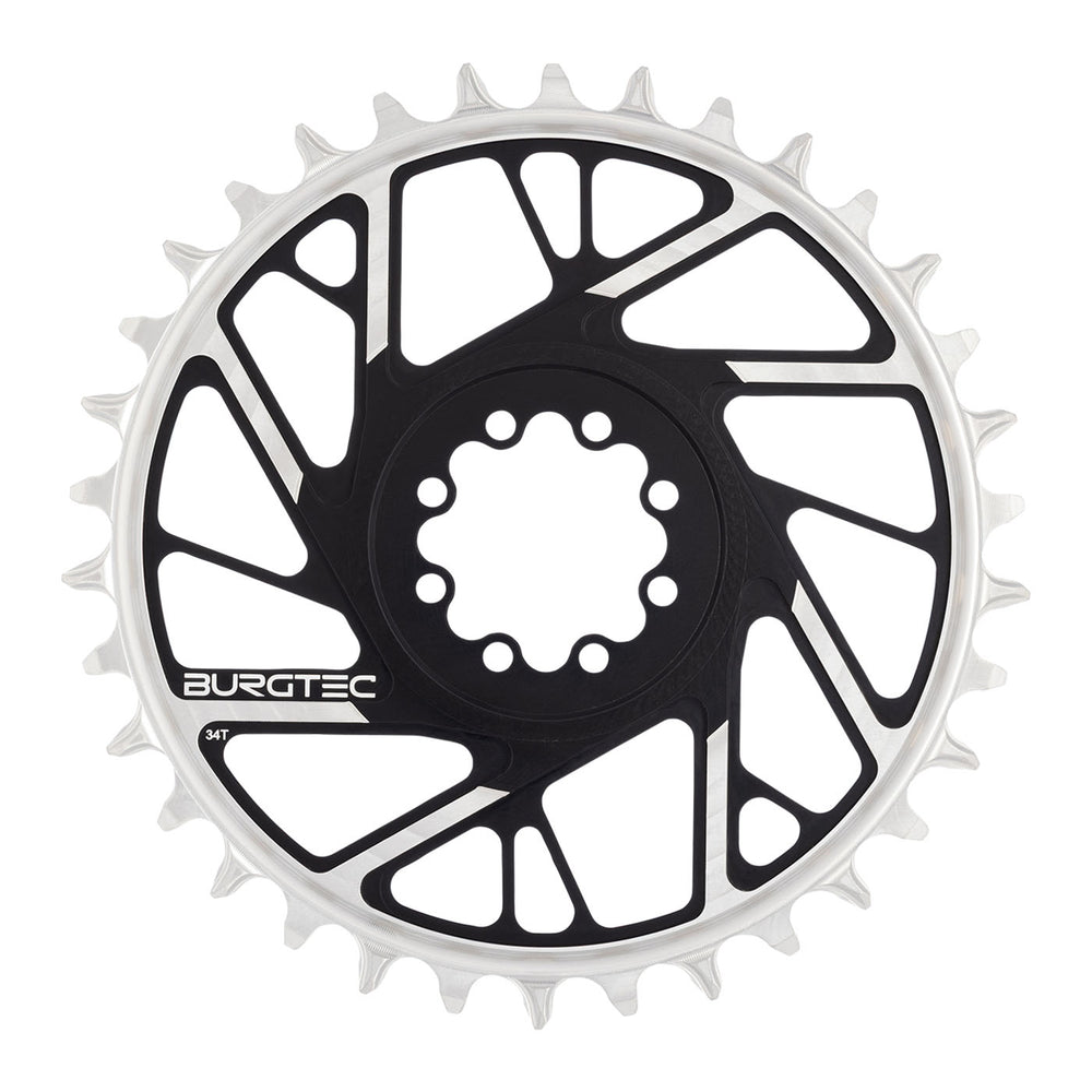 Burgtec 3mm Offset Thick Thin Chainring SRAM 8-Bolt, 34T, Blk