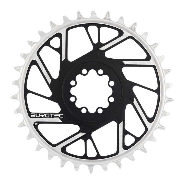 Burgtec 3mm Offset Thick Thin Chainring SRAM 8-Bolt, 34T, Blk