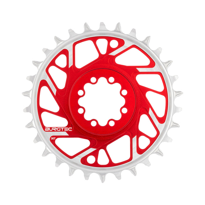Burgtec 3mm Offset Thick Thin Chainring SRAM 8-Bolt, 30T, Red